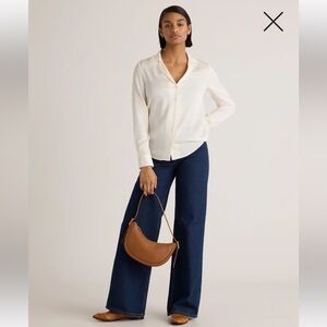 Quince Washable Stretch Notch Collar Silk Blouse